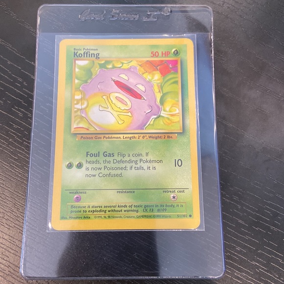 Koffing 51/102 Pokémon Card 1999 Base Set - Picture 8 of 8